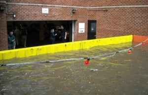 The Kensington Gate garage was saved from street flooding only months after the installation of a FloodBreak Vehicle Gate