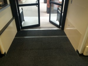 Mercy Hospital - carpet covered passive pedestrian gate 