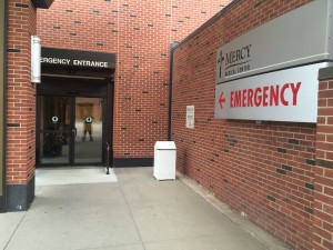 Mercy Hospital - entrance protected by FloodBreak passive flood barrier