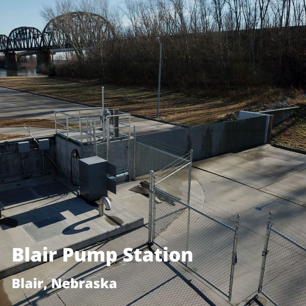 passive flood barrier at Blair Pump Station