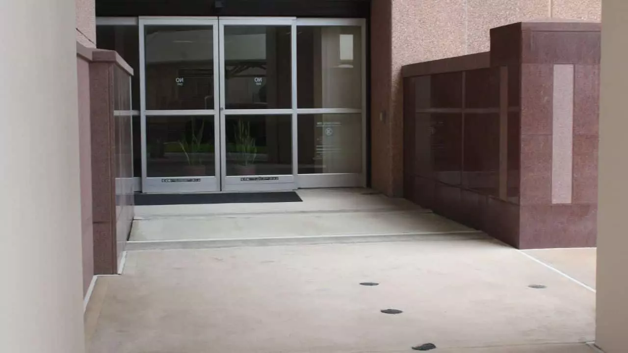 flood gate in front of hospital